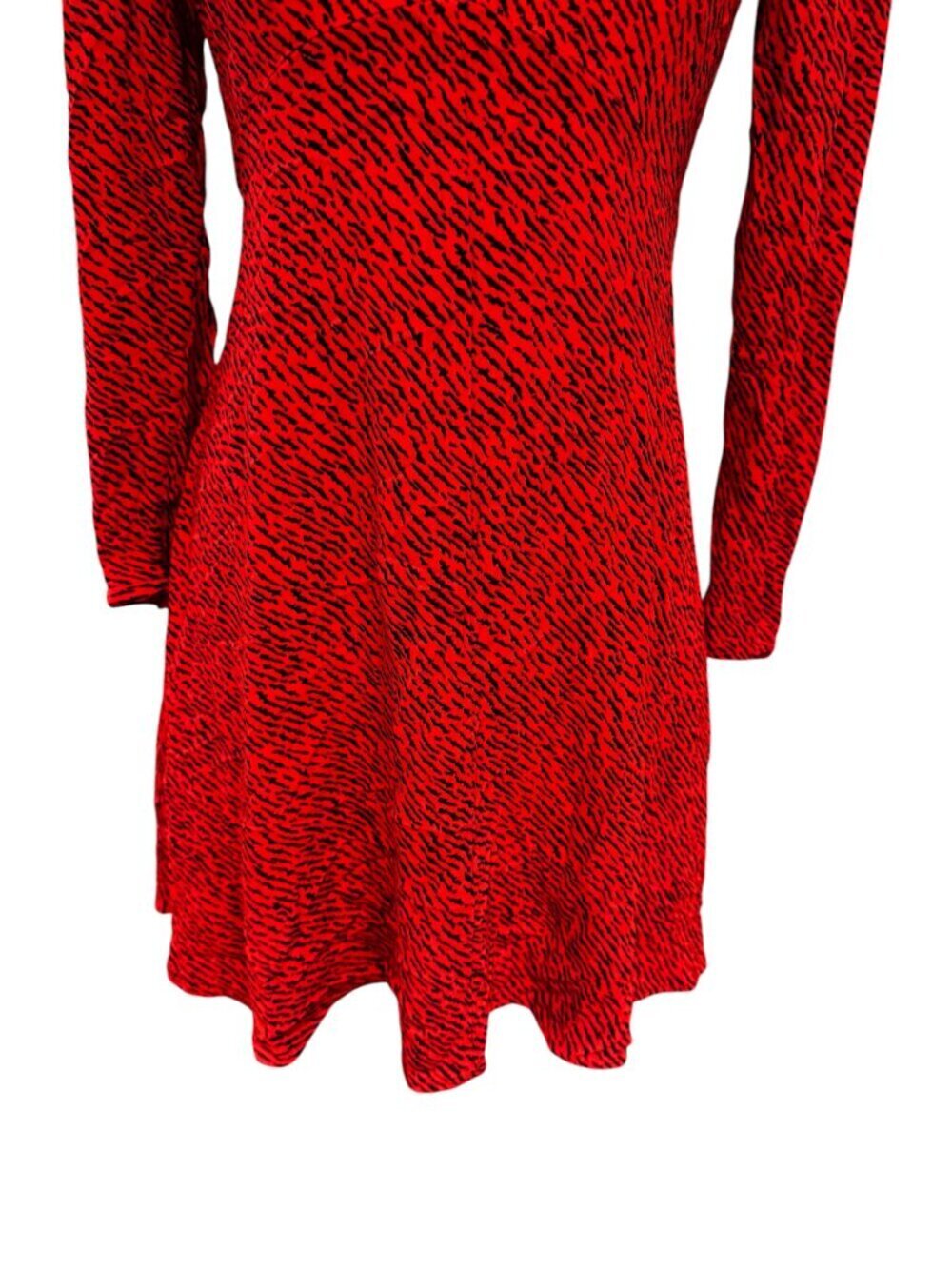 Banana Republic Red Zebra Print Fit Flare Dress Size 4 - Picture 4 of 6